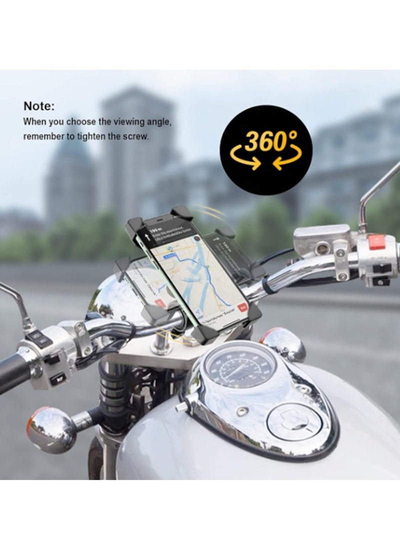 Bicycle Phone Holder,  Motorcycle Phone Holder, Handlebar Cell Phone Clamp, 360 Degree Rotation Adjustment,for  4.7" to 6.8" Smartphones,Black - Image 3